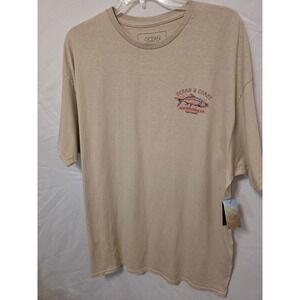 New Ocean & Coast Mens XL Sportfishing Graphic T-Shirt Putty Beige Cotton